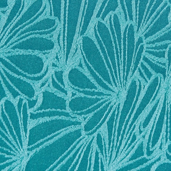 Cupshe Two Piece Swimwear Scalloped Vneck High Waisted Bralette Cyan - Picture 5 of 5